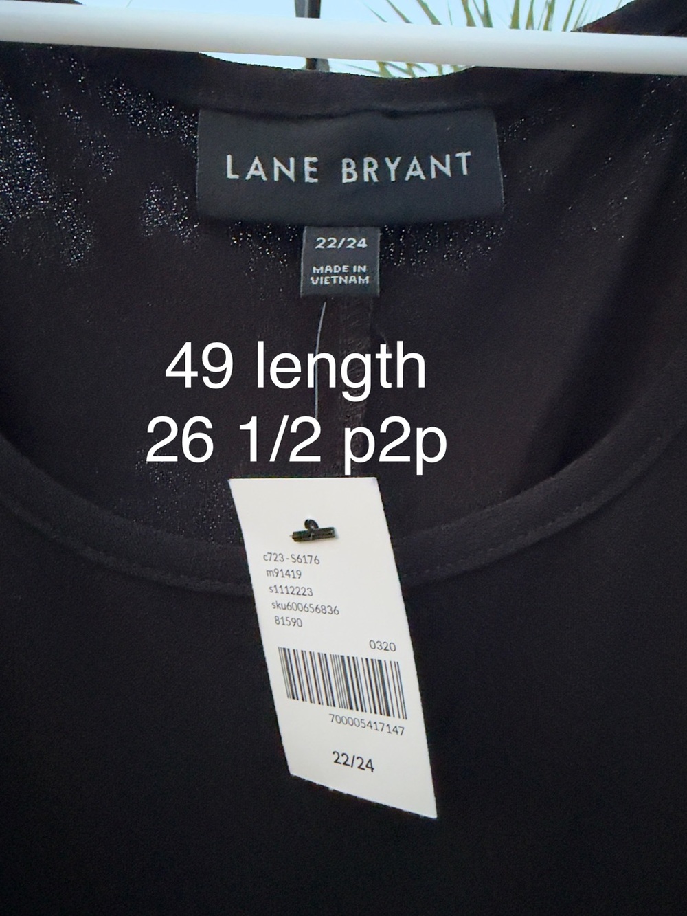 Lane Bryant Black Sleeveless Tie-Front Midi Dress with Front Knot - Picture 4 of 4